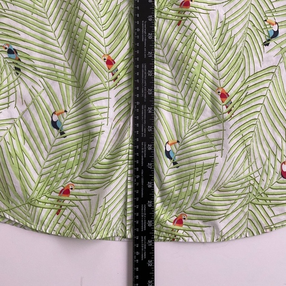 Club Room Tropical Short Sleeve Shirt XL Green Button Down Tucans Palm Hawaii - Picture 6 of 11